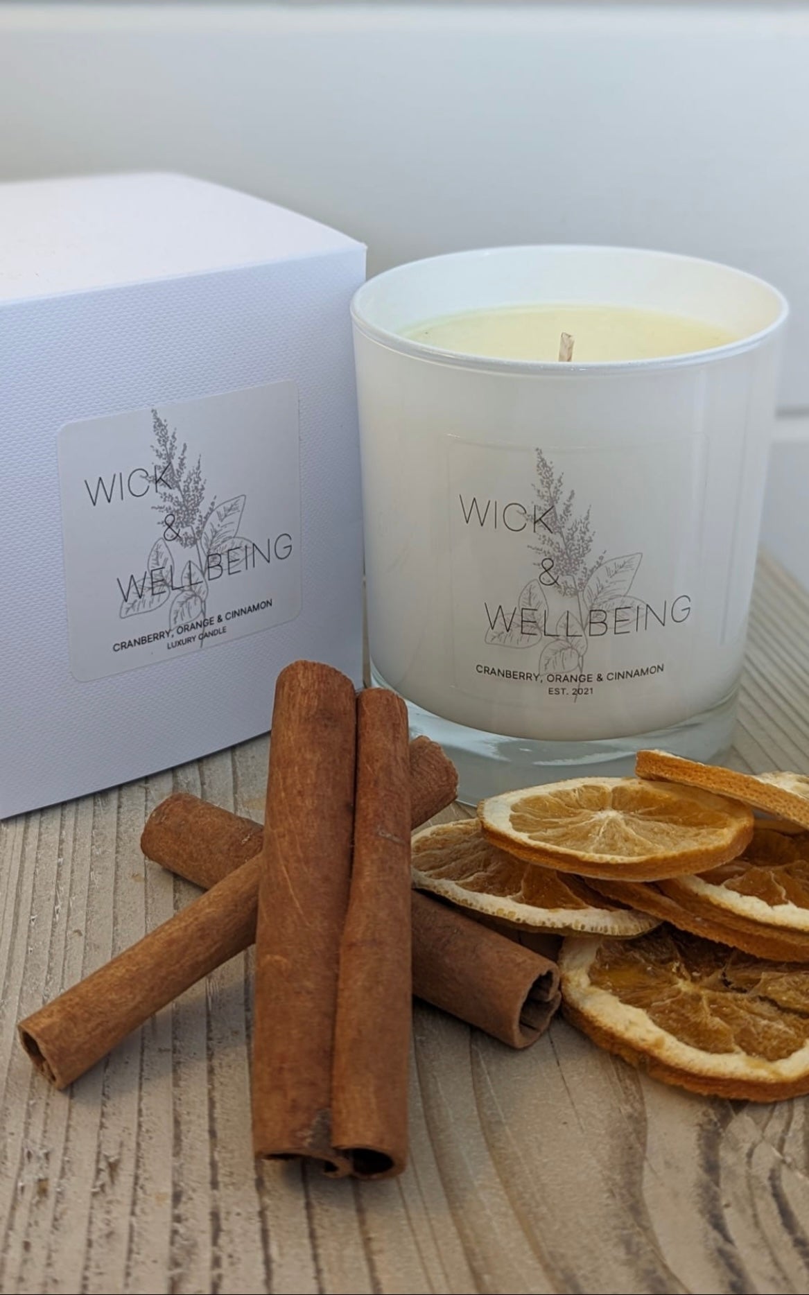 Luxury Soy Wax Candle - Cranberry, Orange & Cinnamon